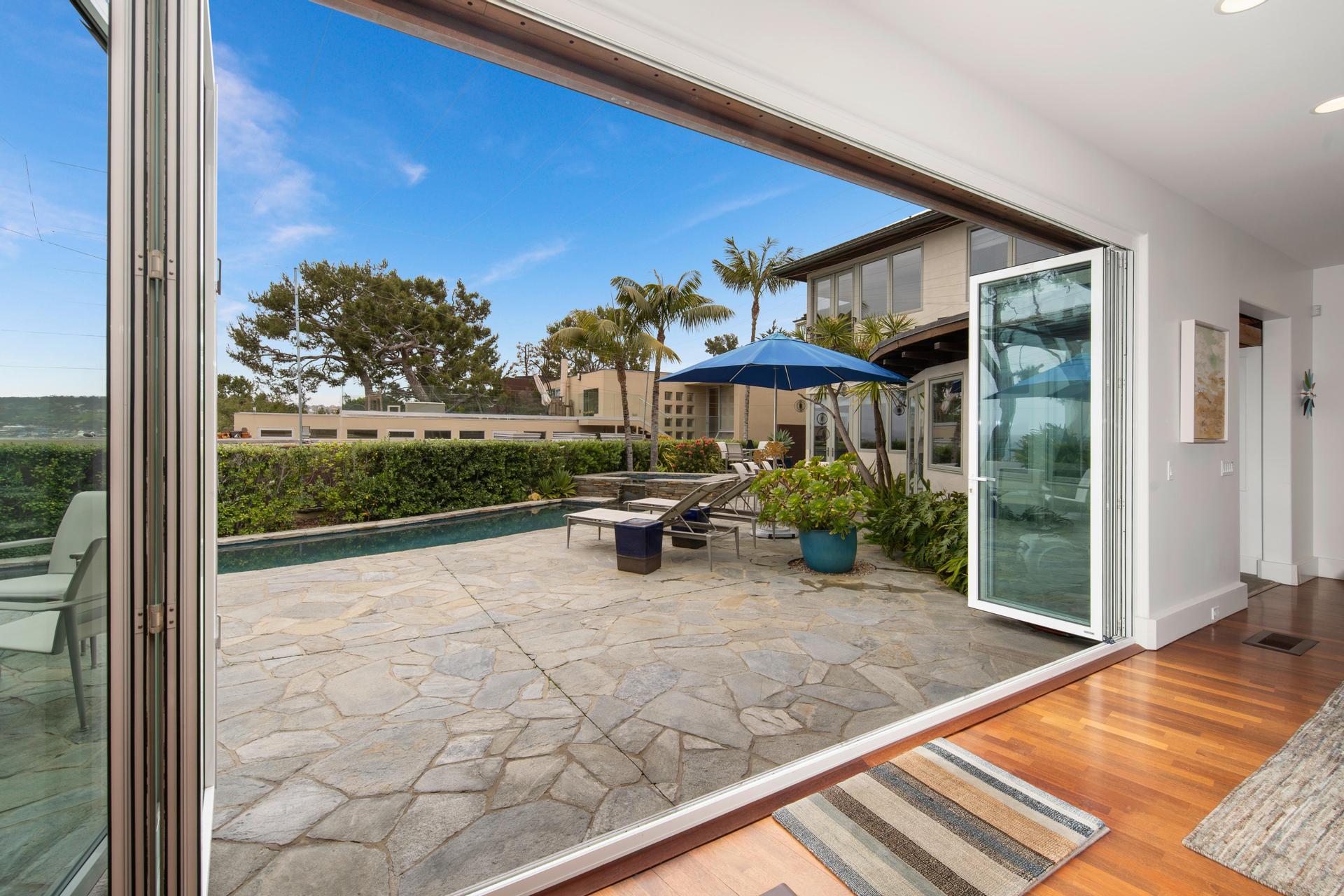 Private pool patio and indoor-outdoor living area